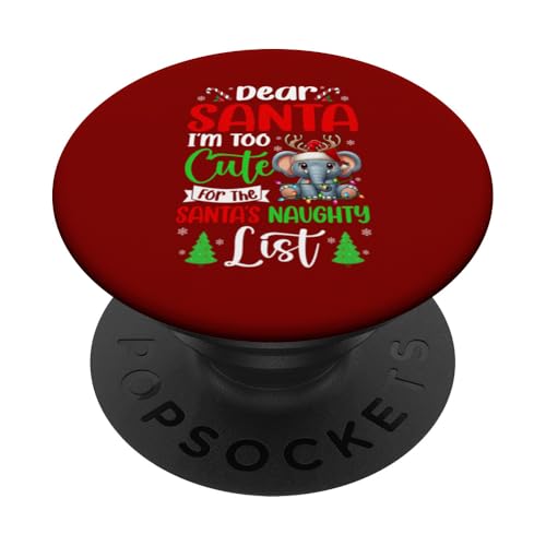 Too Cute For Santa's Naughty List Xmas Santa Elephant PopSockets Klebender PopGrip von Dog Christmas Costume