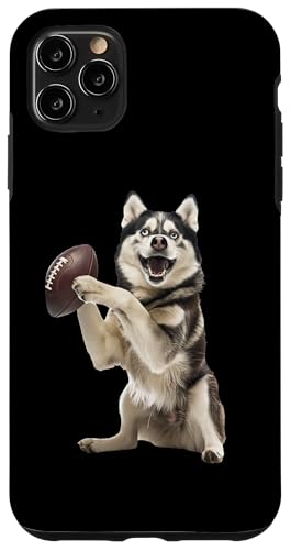 Hülle für iPhone 11 Pro Max Sibirischer Husky Fußball von Dog Football Design