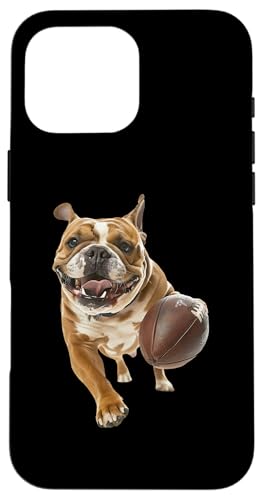 Hülle für iPhone 16 Pro Max Bulldoggen-Fußball von Dog Football Design