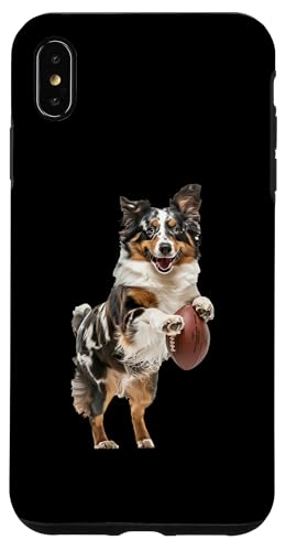 Hülle für iPhone XS Max Australian Shepherd Fußball von Dog Football Design