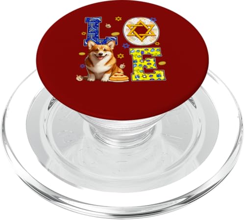 LOVE Chanukkah Corgi Kostüm jüdische Symbole Besitzer Kinder PopSockets PopGrip für MagSafe von Dog Hanukkah Costume