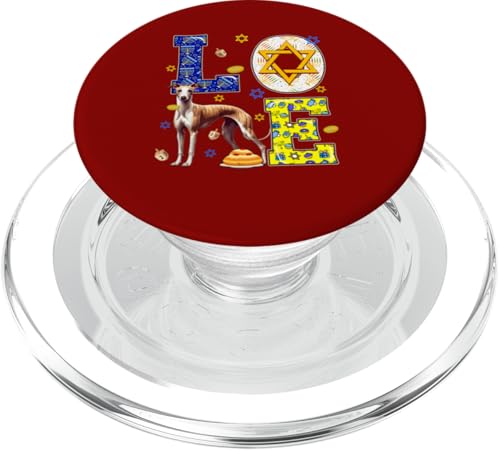 LOVE Chanukkah Whippet Kostüm jüdische Symbole Besitzer Kinder PopSockets PopGrip für MagSafe von Dog Hanukkah Costume