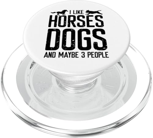 Ich mag Pferde Hunde und vielleicht 3 Personen Mama Papa Jungen Mädchen PopSockets PopGrip für MagSafe von Dog Shopp