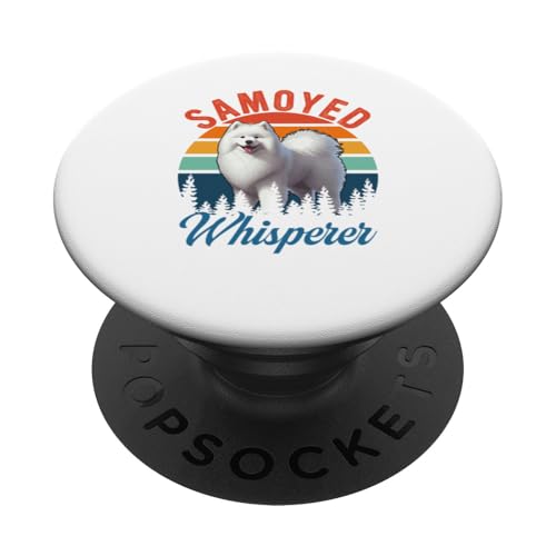 Vintage Retro Samoyed Whisperer Funny Dog Owner Lover PopSockets Klebender PopGrip von Dog Vacations Costume