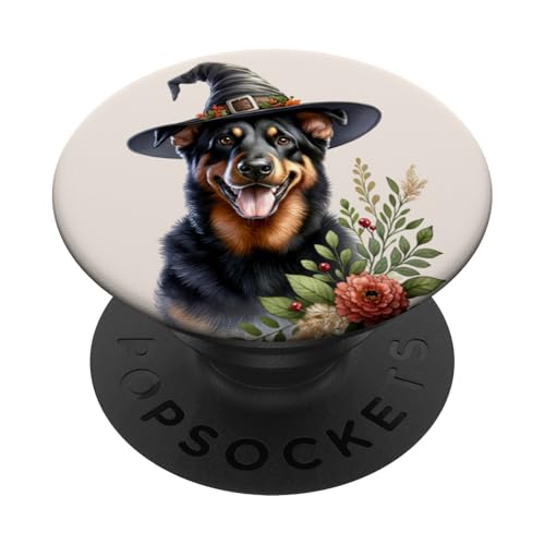 Beauceron Dog Halloween Aquarell Kunstwerk PopSockets Klebender PopGrip von Doggies Unlimited