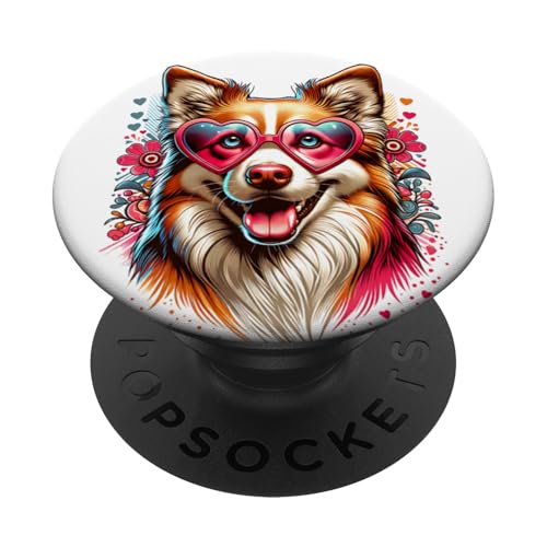 Dänisch-Schwedischer Bauernhund St. Valentinstag Kunstwerk PopSockets Klebender PopGrip von Doggies Unlimited