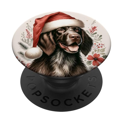 Deutscher Langhaariger Hund Aquarell Kunstwerk PopSockets Klebender PopGrip von Doggies Unlimited