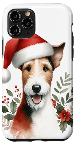 Hülle für iPhone 11 Pro Christmas Smooth Fox Terrier Hund Aquarell Kunstwerk von Doggies Unlimited