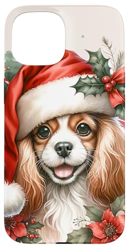 Hülle für iPhone 15 Englisches Weihnachtsspielzeug Spaniel Hund Aquarell Kunstwerk von Doggies Unlimited