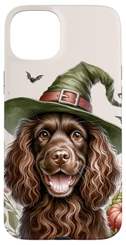 Hülle für iPhone 15 Plus Boykin Spaniel Dog Halloween Aquarell Kunstwerk von Doggies Unlimited