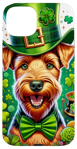 Hülle für iPhone 15 Plus Irish Terrier Dog St. Patricks Day Kunstwerk von Doggies Unlimited