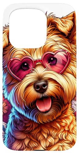 Hülle für iPhone 15 Pro Norfolk Terrier Hund St. Valentinstag Kunstwerk von Doggies Unlimited