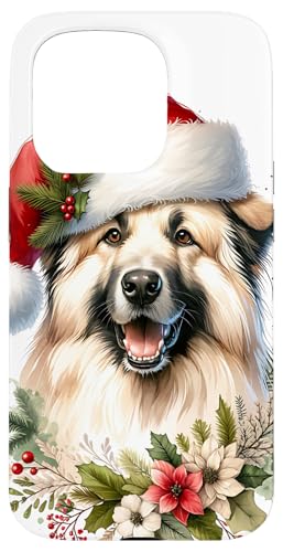 Hülle für iPhone 15 Pro Weihnachten Rumänischer Karpaten Schäferhund Aquarell Kunst von Doggies Unlimited