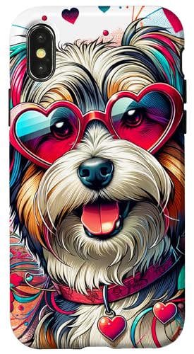 Hülle für iPhone X/XS Tibetan Terrier Hund St. Valentinstag Kunstwerk von Doggies Unlimited