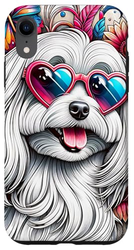 Hülle für iPhone XR Malteser Hund St. Valentinstag Kunstwerk von Doggies Unlimited