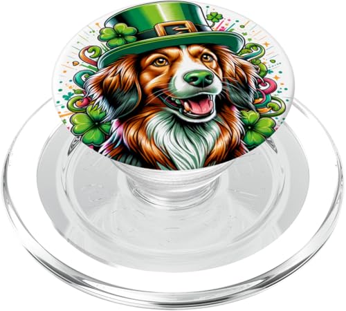 Nederlandse Kooikerh Dog St. Patricks Day Kunstwerk PopSockets PopGrip für MagSafe von Doggies Unlimited