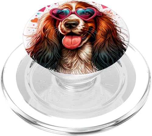 Petit Basset Griffon Vendéen Dog St. Valentines Day Artwork PopSockets PopGrip für MagSafe von Doggies Unlimited