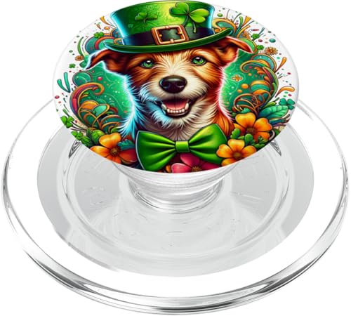 Portugiesischer Podengo Pequeno Dog St. Patricks Day Kunstwerk PopSockets PopGrip für MagSafe von Doggies Unlimited