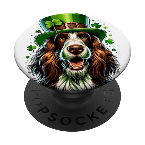 Spinone Italiano Dog St. Patricks Day Kunstwerk PopSockets Klebender PopGrip von Doggies Unlimited