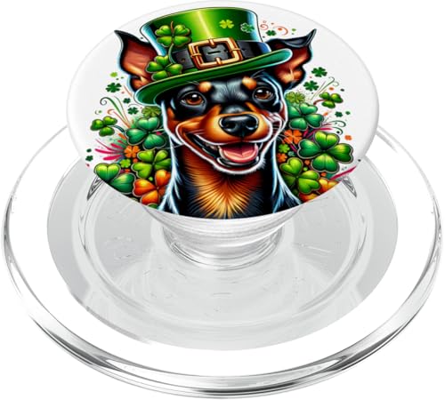 Toy Manchester Terrier Dog St Patricks Day Kunstwerk PopSockets PopGrip für MagSafe von Doggies Unlimited