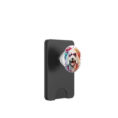 Weißer Labradoodle-Hund St. Valentines Day Kunstwerk PopSockets PopWallet für MagSafe von Doggies Unlimited