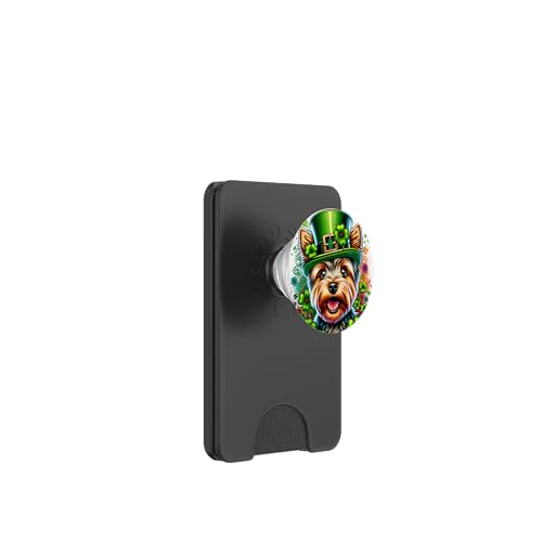 Yorkshire Terrier Dog St. Patricks Day Kunstwerk PopSockets PopWallet für MagSafe von Doggies Unlimited