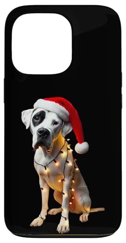 Hülle für iPhone 13 Pro Dogo Argentino Weihnachtsmannmütze Weihnachtsbeleuchtung Hundebesitzer Mama Papa von Dogo Argentino Christmas Products