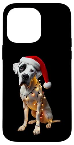 Hülle für iPhone 14 Pro Max Dogo Argentino Weihnachtsmannmütze Weihnachtsbeleuchtung Hundebesitzer Mama Papa von Dogo Argentino Christmas Products