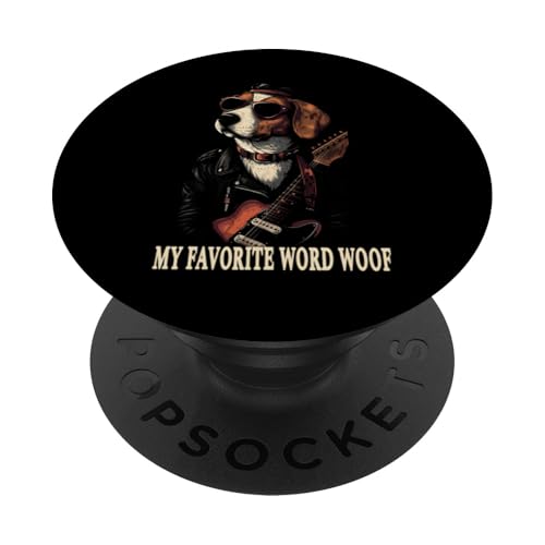 Beagle-Hunde-Gitarre, Musikliebhaber-Design, cooles Beagle-Geschenk PopSockets Klebender PopGrip von Dogs 365