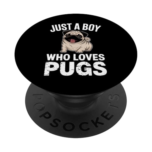 Mops Hund Just A Boy Who Loves Pugs Lustiger Hundebesitzer PopSockets Klebender PopGrip von Dogs 365