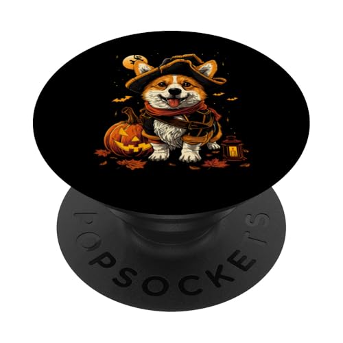 Pembroke Welsh Corgi Hund Pirat Halloween Kostüm Party PopSockets Klebender PopGrip von Dogs 365