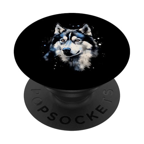 Sibirischer Husky Hund Aquarell Tierliebhaber Geschenkidee PopSockets Klebender PopGrip von Dogs 365