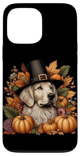 Hülle für iPhone 13 Pro Max Thanksgiving-Pilgerhund umgeben von Herbstkürbissen von Dogs Lover Thanksgiving Boys Girls Men Women Tees