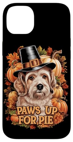 Hülle für iPhone 14 Plus Lustiger Thanksgiving-Hund Pilgrim Pfoten für Kuchen von Dogs Lover Thanksgiving Boys Girls Men Women Tees