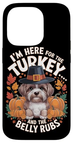 Hülle für iPhone 14 Pro Lustiger süßer Hundepilger "I'm Here For The Turkey" von Dogs Lover Thanksgiving Boys Girls Men Women Tees