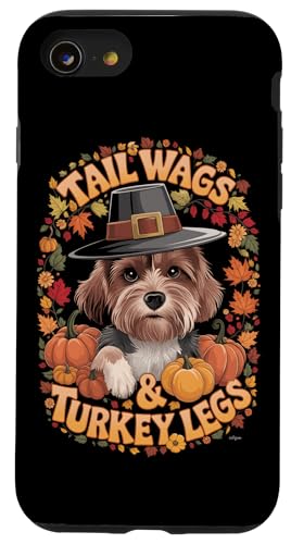 Hülle für iPhone SE (2020) / 7 / 8 Lustiger Hundepilgerschwanz Wags und Truthahnbeine von Dogs Lover Thanksgiving Boys Girls Men Women Tees