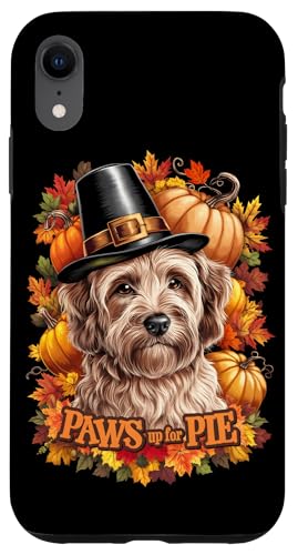 Hülle für iPhone XR Lustiger Thanksgiving-Hund Pilgrim Pfoten für Kuchen von Dogs Lover Thanksgiving Boys Girls Men Women Tees