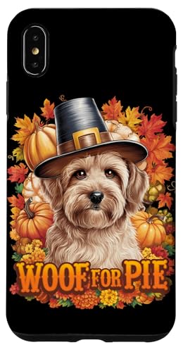 Hülle für iPhone XS Max Lustiges Thanksgiving Cute Dog Pilgrim Woof For Pie von Dogs Lover Thanksgiving Boys Girls Men Women Tees