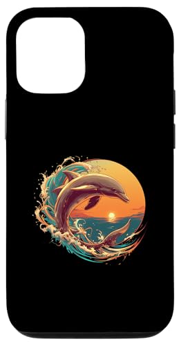 Hülle für iPhone 14 Niedliches Dolphin Art Mammal Sunrise Design von Dolphin Lover Art Sunrise