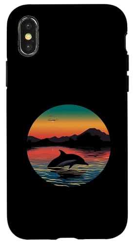 Hülle für iPhone X/XS Niedliches Dolphin Art Mammal Sunrise Design von Dolphin Lover Art Sunrise