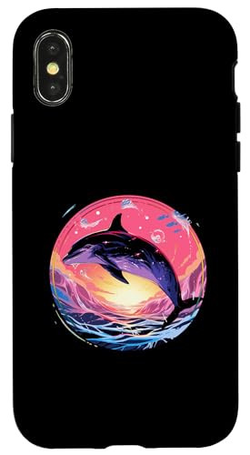 Hülle für iPhone X/XS Niedliches Dolphin Art Mammal Sunrise Design von Dolphin Lover Art Sunrise