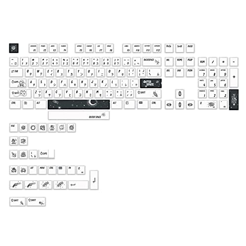 Mechanische Tastatur-Tastenkappen, 133 Stück, Kirschprofil-Farbstoff-Sub für Cherry MX GK61 64 Farbstoff-Tastenkappen von Domasvmd
