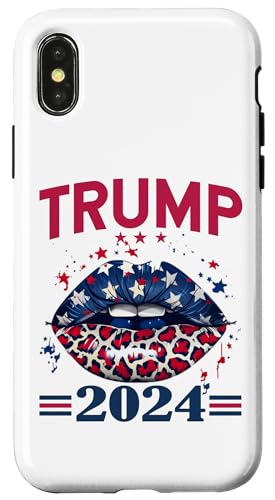 Hülle für iPhone X/XS Trump 2024 Patriotische Männer & Frauen USA Flagge Rot Weiß & Blau von Donald Trump Gift Shop