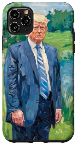 Hülle für iPhone 11 Pro Max Donald Trump Impressionismus Kunstbewegung Porträt Malerei von Donald Trump Portrait Art