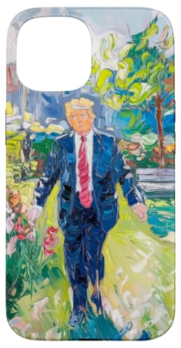 Hülle für iPhone 15 Donald Trump Impressionismus Kunstbewegung Porträt Malerei von Donald Trump Portrait Art