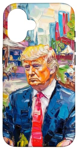 Hülle für iPhone 16 Donald Trump Impressionismus Kunstbewegung Portrait von Donald Trump Portrait Art