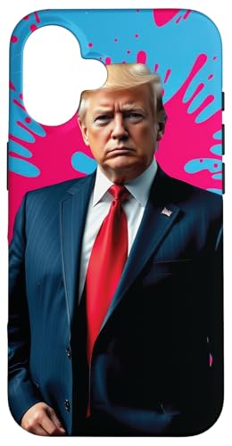 Hülle für iPhone 16 Donald Trump Pop Art Moderne Kunst Porträtkunst von Donald Trump Portrait Art