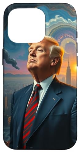 Hülle für iPhone 16 Pro Donald Trump Surrealismus Kunstbewegung Portrait von Donald Trump Portrait Art