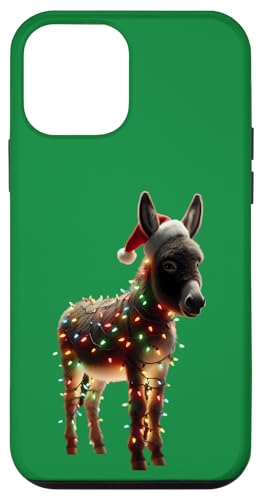 Hülle für iPhone 12 mini Esel mit Weihnachtsmütze und Weihnachtsbeleuchtung für Liebhaber, Besitzer, Weihnachten von Donkey With Santa Hat And Christmas Products