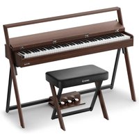 OURA R300 88-Tasten-Digitalpiano für zu Hause, Grau-Braun / Klavier + Bank【Offizielles Paket】 von Donner Music - DE